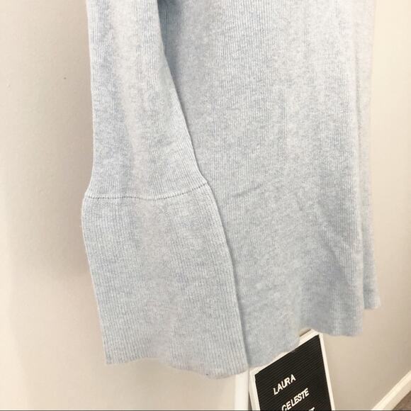 J. Crew baby blue v neck bell sleeve wool sweater size large soft - Picture 4 of 8